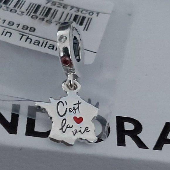 AUTH PANDORA STERLING SILVER *FRANCE EXCLUSIVE* "C'EST LA VIE " Charm - Picture 2 of 9